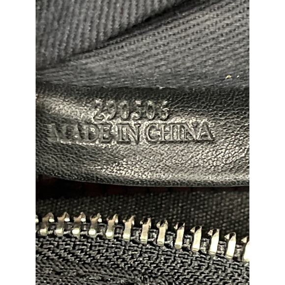 Loewe Jacquard Logo Shoulder Bag Black Gray Leather Trim Red Edge - Picture 4 of 16